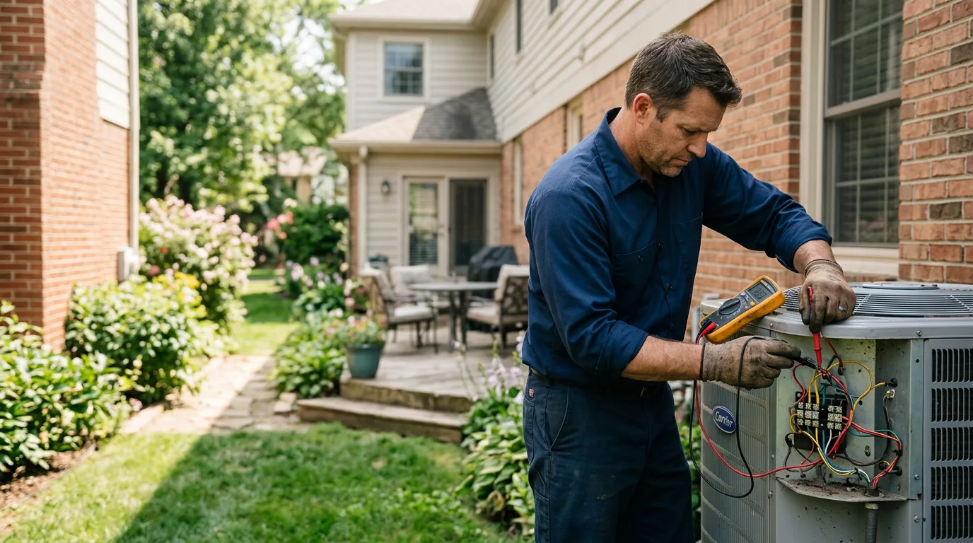 HVAC technician working near Central Islip, NY
